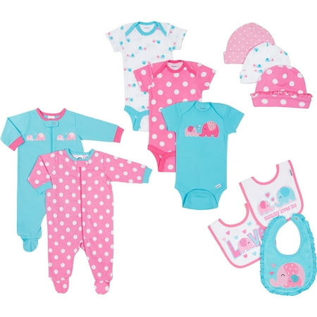 ^^gerber Newborn Baby Girl 11-piece Esse