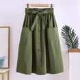 thumbnail image 2 of Midi Skirts for Women Casual High Waist Pleated A Line Midi Skirt with Pocket Womens Summer Clothes GN1 A, 2 of 4