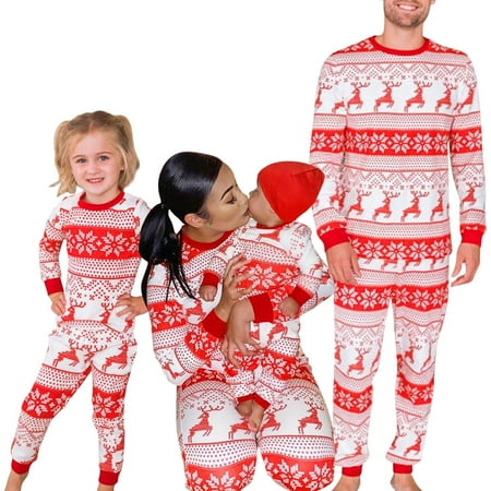 

Family Christmas PJs Matching Sets Holiday Pajamas for Women/Men/Kids/Couples Classic Long Sleeve Top and Pants Sleepwear