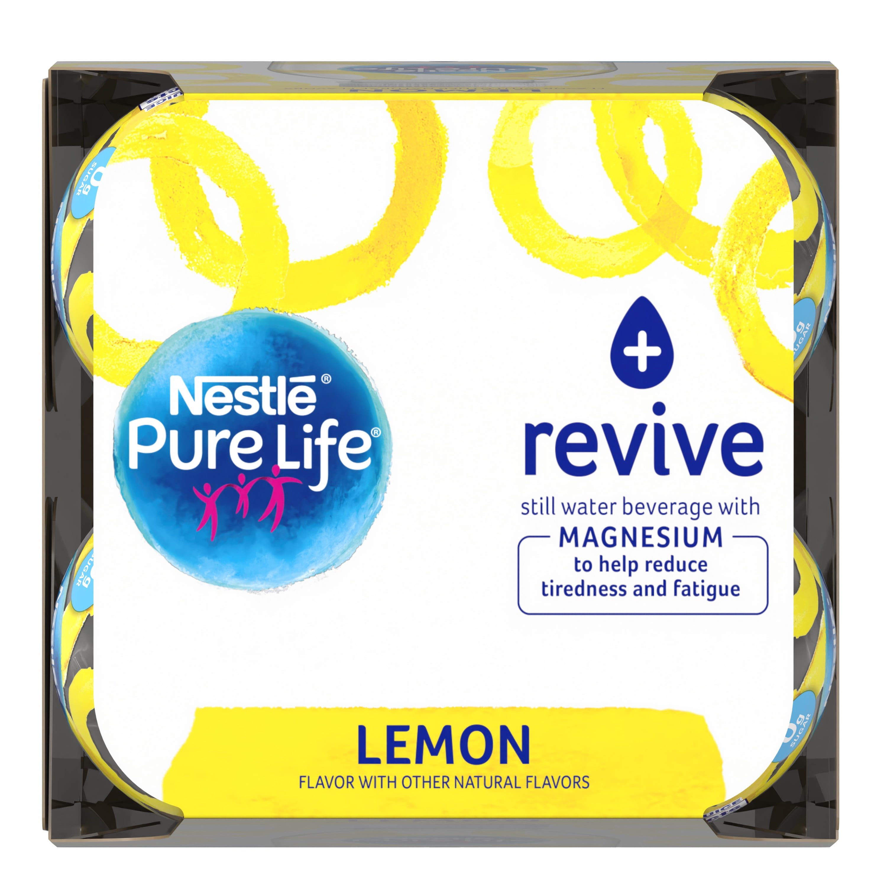 Pure Life + revive with Magnesium (lemon flavor) 20 Fl. Oz. (4 Pack)
