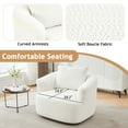 thumbnail image 5 of 360° Swivel Barrel Accent Chairs with 38" Wider Seat, Modern Cozy Reading Chair with Pillow, Armchair Single Sofa Chair for Living Room, Bedroom (Beige), 5 of 10