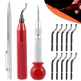 thumbnail image 3 of 13Pcs Deburring Tool Kit Hand-held Sharp Deburring Cutters Precision Edge Burr Remove Tool with 10 Pcs High Speed Steel Blades Scribing Pen for 3D Printing Resin Art Metal Work, 3 of 11