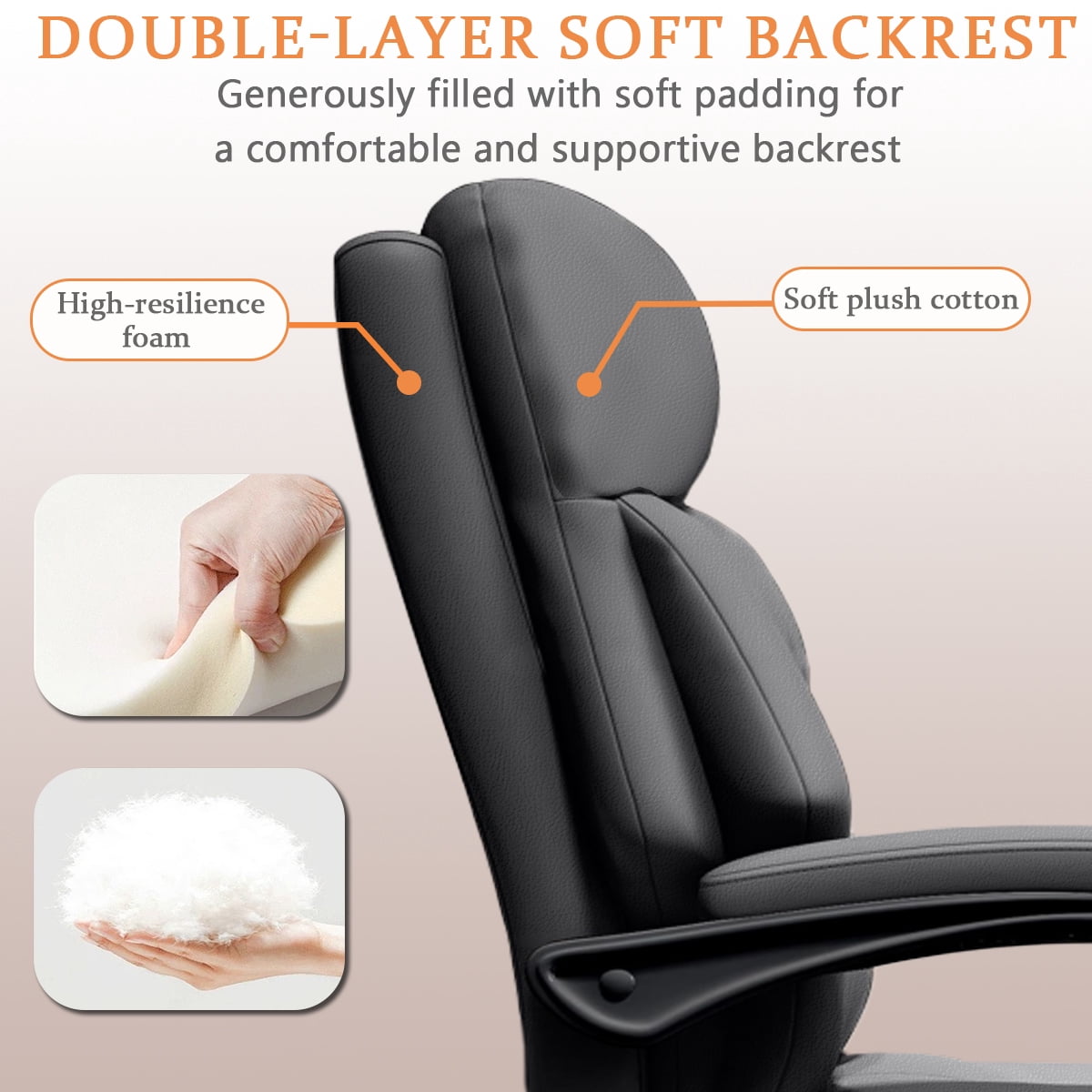 XUEGW Executive Office Chair Comfortable Desk Chairs with Foot Rest High Back Computer Gaming Chairs Reclining PU Leather Work Chair for Home Office,Gray