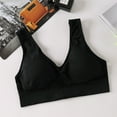 thumbnail image 2 of Bigersell Sports Bras Women Plus Size Padded Bra Solid Wireless Bras No Underwire Solid Color Ladies Bralette Yoga Workout Bra Underwear Pull On Everyday Bras Black 5XL, 2 of 3