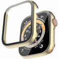 thumbnail image 1 of wonima44 Compatible for Apple Watch 40mm Metal Cases with Screen Protector, Glossy Aluminum Case HD Tempered Glass Screen Protector Bumper Case Cover for Apple Watch 40mm Series SE 6 5 4(Gold), 1 of 1