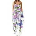 thumbnail image 1 of Robes Maxi pour Femmes Été Robe à Bretelles Spaghetti Grande Taille Décontractée Ample Plage Boho Robe d'Été avec Poches, 1 of 5