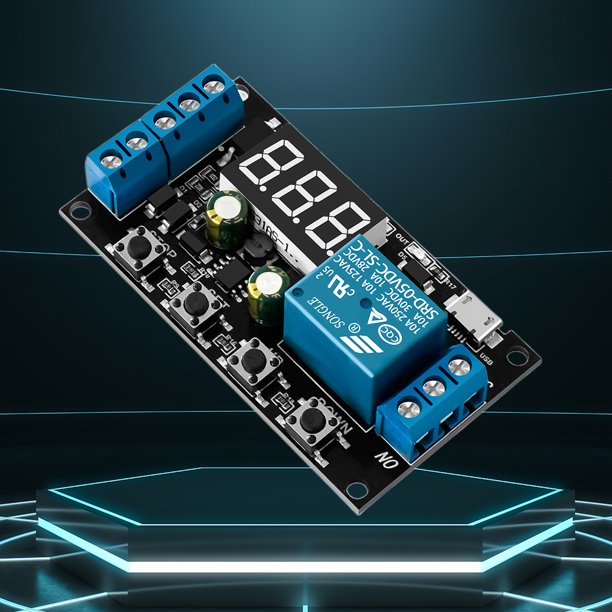 Módulo de relé de retardo de 5-30 V CC Módulo de encendido y apagado del relé de retardo del temporizador antisobreimpulso Tmvgtek Para estrenar