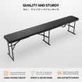thumbnail image 4 of 6 Foot Plastic Folding Bench, Durable Steel Frame with Handle, Multi Purpose for Dining Room Cafe Commercial Outdoor Indoor Gatherings, Black, 4 of 6