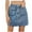 Blue, variant on Tumotour Denim Skirt For Women Casual Solid Color Elastic Low Waist Cargo Jean Skirt Button Zip Mini Denim Skirt With Pocket