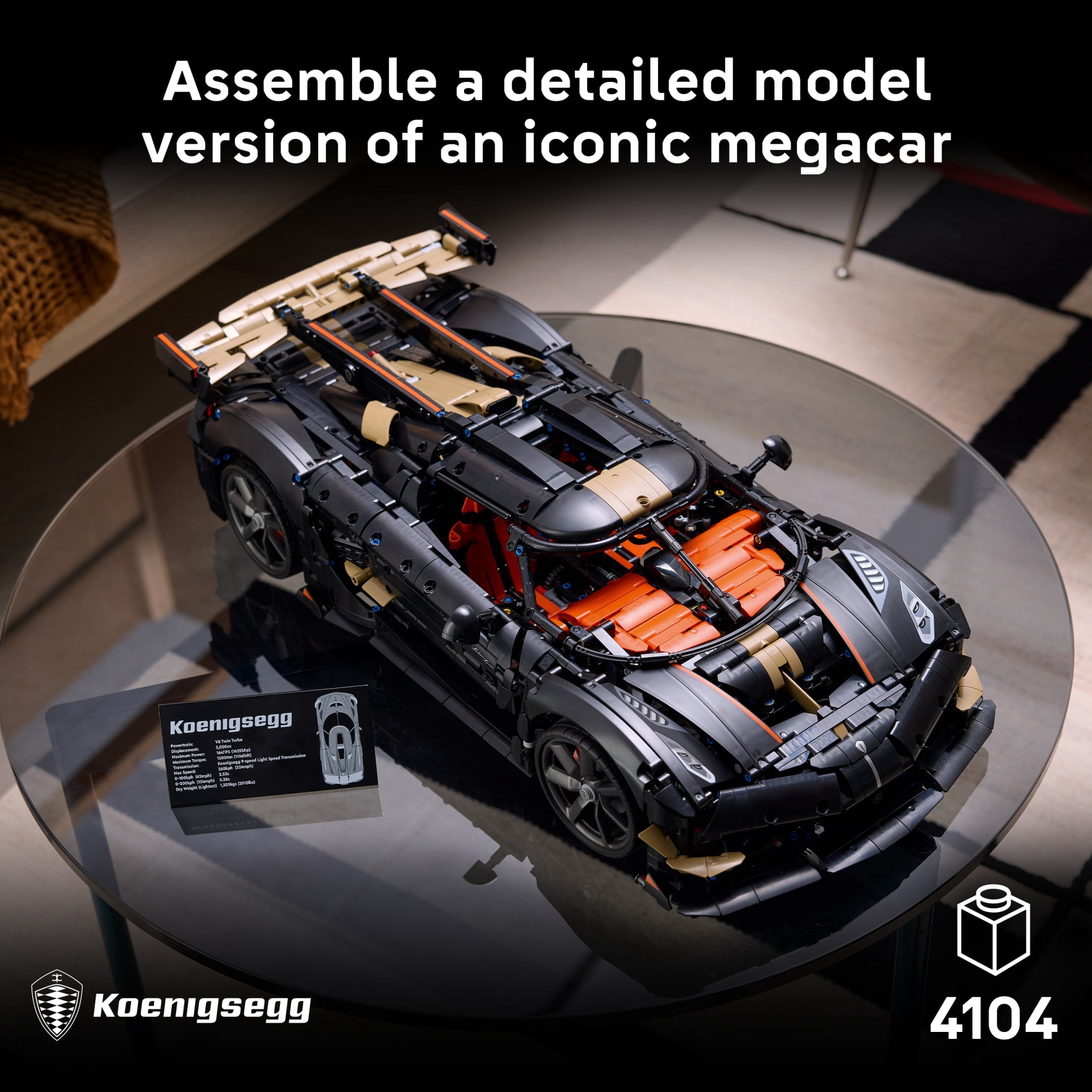 LEGO Technic Koenigsegg Sadair’s Spear Megacar - Building Set for Adults, Ages 18+ - Model Car Kit for Display - Gift for Men & Women - 42232