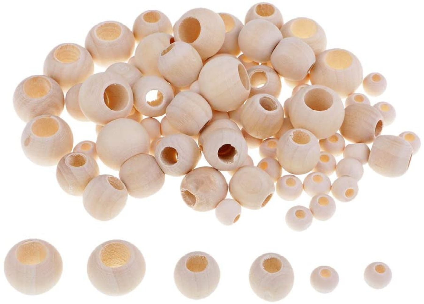 220 piezas 10mm 12mm 20mm Natural Wooden Beads Large Hole Wood Spacer 
