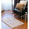 thumbnail image 3 of Luxe Hudson Faux Sheepskin Rug Gradient Chocolate 2x3 Soft Cozy, 3 of 4