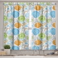 thumbnail image 2 of Ambesonne Floral Valance & Curtain, Doodle Leaves and Hearts, 55"x24", Lime Green Sky Blue, 2 of 6