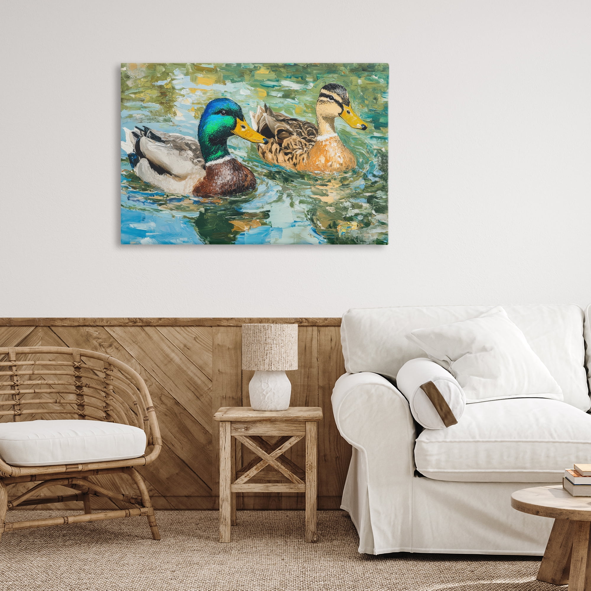 Stupell Industries Ducks Out For A Swim Canvas Wall Art, design by Petal Prints Design