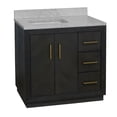 thumbnail image 3 of Peyton 36" Bathroom Vanity with Dark Oak Cabinet and Carrara Marble Top, 3 of 7