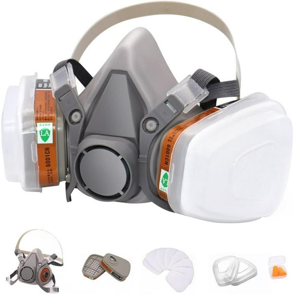 Respirator Mask with Filters, Reusable Half Face Cover Mask Professional Breathing Protection Against Painting/Chemicals /Organic Vapors Perfect for Painters and DIY Project
