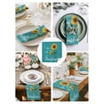thumbnail image 3 of Teal Sunshine Sunflower Cloth Napkins Set of 4 Reusable Dinner Napkins, Pastoral Bees Farmhouse Floral Cocktail Napkin Washable Table Napkins for Wedding/Holiday Party/Baby Shower 20"x20", 3 of 7
