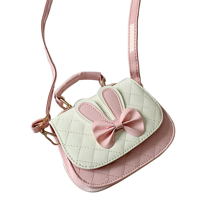 Little Girl Princess Crossbody Mini Rabbit Shoulder Messenger Bag with  Adjustable Strap Messenger Bag(Pink)