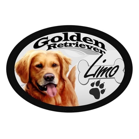 DGS Originals Golden Retriever Limo Oval Dog Magnet – 6 x 4 in, Full Color