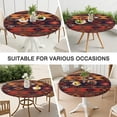thumbnail image 7 of Stylish Boho Floral Round Tablecloth, Stretch Fit for 52-56 Inch Tables, Ideal for Kitchen and Patio Setting, 7 of 7