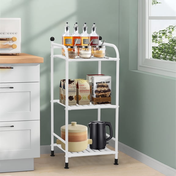 Homesteed Bathroom Shelves Over Toilet Storage Organizer 3-Tier Bathroom Stand and Towel Rack Multipurpose Kitchen Shelf for Small Spaces