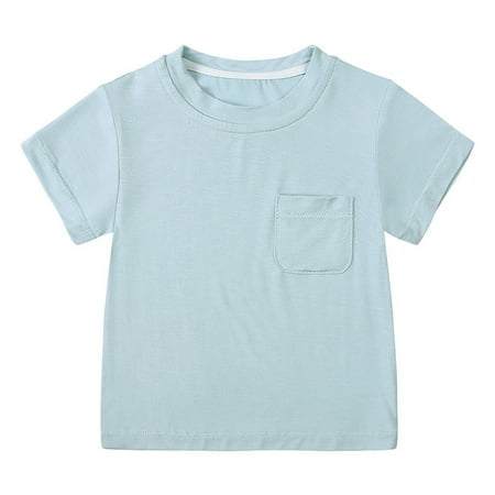 

KDFJPTH Summer Boys Girls Short Sleeve Solid Prints T Shirt Clothes Toddler Tops