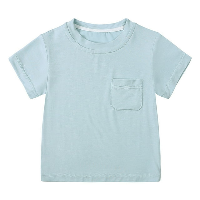HUANBAI Été Garçons Filles Manches Courtes T-Shirt Uni Vêtements