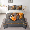 thumbnail image 2 of Manfei Boys Basketball 7 Pieces Bedding Comforter Set,Sport Theme Full Bedding Set,Orange Gray Fitted Sheet Flat Sheet For Teens,Super Cozy Room Decor Reversible, 2 of 8