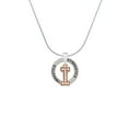 thumbnail image 2 of Delight Jewelry Rose Goldtone Crystal Initial - I - Gymnastics Ring Charm Necklace, 18", 2 of 4