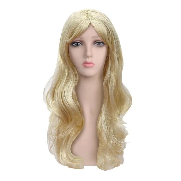 Synthetic Wig Fashion Hair Yellow Wig, Long Curly Wig for Kids, Cosplay Role Playing Wig, Adjustable Fit, Half Machine-Made & Half Hand-Tied, Soft Curly Hair, Comfortable Wear, Great for Dress-Up