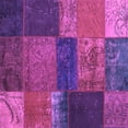 thumbnail image 1 of Ahgly Company Machine Washable Indoor Square Patchwork Purple Transitional Area Rugs, 4' Square, 1 of 4