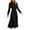 Black, variant on qolati Women Fall Cocktail Dress Casual Loose Long Sleeve Mock Neck Elastic Waist Formal Dress Elegant A Line Boho Flowy Tiered Maxi Long Dress