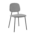 thumbnail image 2 of Metal Dining Chair with Velvet Upholstery, Set of 2, Black and Gray, 2 of 5