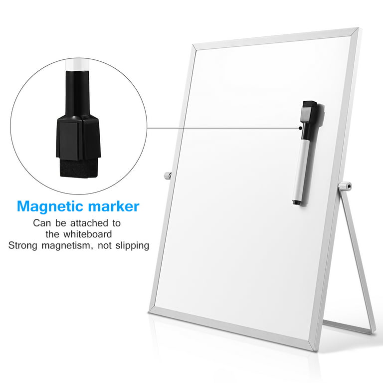 Tankee Small Dry Erase White Board - Magnetic Hanging Whiteboard for Wall Portable Mini Double Sided Easel Hold in Hand for Kids Drawing Kitchen Groce