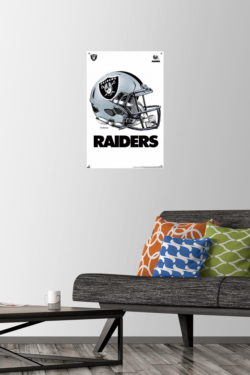 NFL Las Vegas Raiders - Drip Helmet 20 Wall Poster with Push Pins, 14.725" x 22.375"