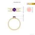 thumbnail image 4 of ANGARA Natural Amethyst Solitaire Parallel Split Shank Ring in 14K Yellow Gold for Women (Size-5mm) | February Birthstone, Birthday, Anniversary, Jewelry Gift for Women | Natural Amethyst Ring, 4 of 8