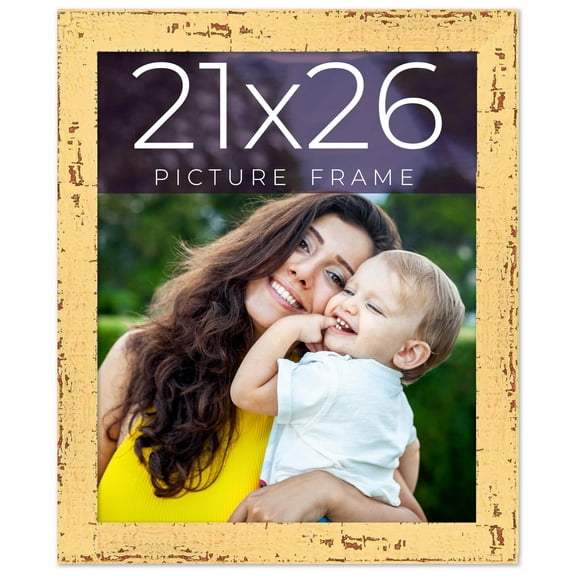 21x26 Frame Yellow Real Wood Picture Frame Width 1.25 inches | Interior Frame Depth 0.5 inches |