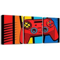 Hieng Gamer Canvas Wall Art for Living Room Game Controller Picture Wall Decor Gaming Gifts Bathroom Office Wall Art Gamepad Artwork Posters Green Wall Painting