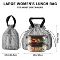 thumbnail image 5 of Boho Bohemia Geometric Line Art Drawstring Lunch Bag Women - Drawstring Lunch Bag Insulated for Work Office - Stain-Resistant Large Lunchbags for Women with Multi-Pockets, 5 of 6