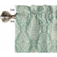 thumbnail image 5 of Teal Bohemian Kitchen Curtain Valances for Windows Farmhouse Short Curtains, Mandala Floral Ethnic Tribal European Prints Rod Pocket Valance Curtain for Bedroom Cafe Living Room 54"x18", 5 of 6