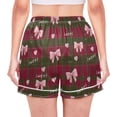 thumbnail image 2 of Women's Silk Pajama Shorts Grid Background Bow Pajama Shorts Women's Casual Pajama Shorts with Pockets, 2 of 6
