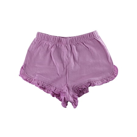 - First Impressions Baby Girls Solid Ruffle-Waist Purple Shorts