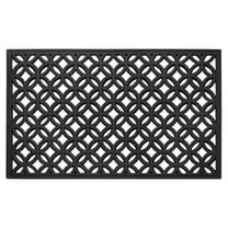 Achim Wrought Iron Rubber Diamond Door Mat,18" x 30", Black