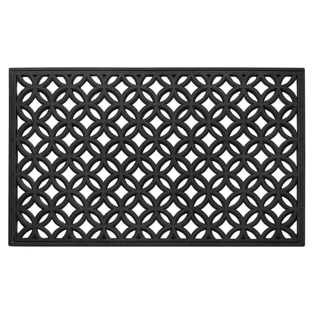 Achim Wrought Iron Rubber Diamond Door Mat,18 x 30, Black