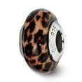 thumbnail image 1 of FB Jewels Sterling Silver Reflections Brown Jaguar Glitter Overlay Glass Bead, 1 of 3