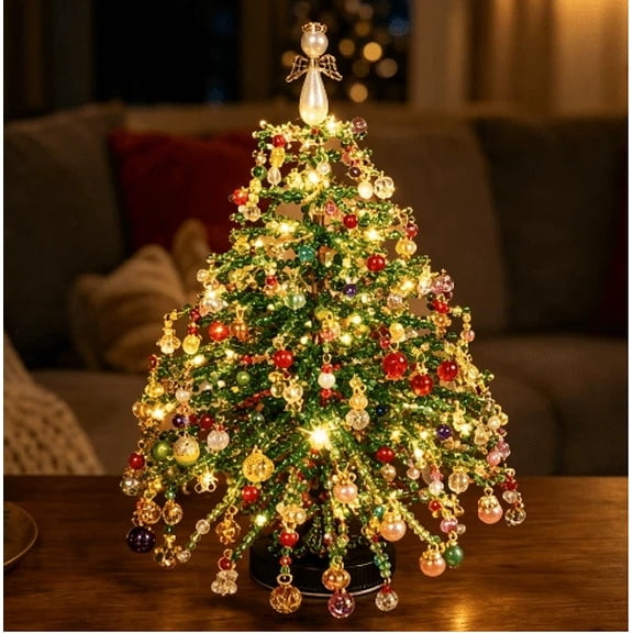 2026 DIY Beaded Christmas Tree Kit â Equipped With LED Lights Create Your Own Holiday Decoration, Calming Hobby Craft Kit For Christmas Leisure & Holiday Gathering