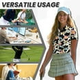 thumbnail image 6 of COEQINE Short Sleeve Golf Shirts for Women Workout Lightweight Golf Tops Daisy Floral and Cow Spot Print Moisture Wicking Polo Shirts Pullover 1/4 Zip Athletic Tops, XS, 6 of 7