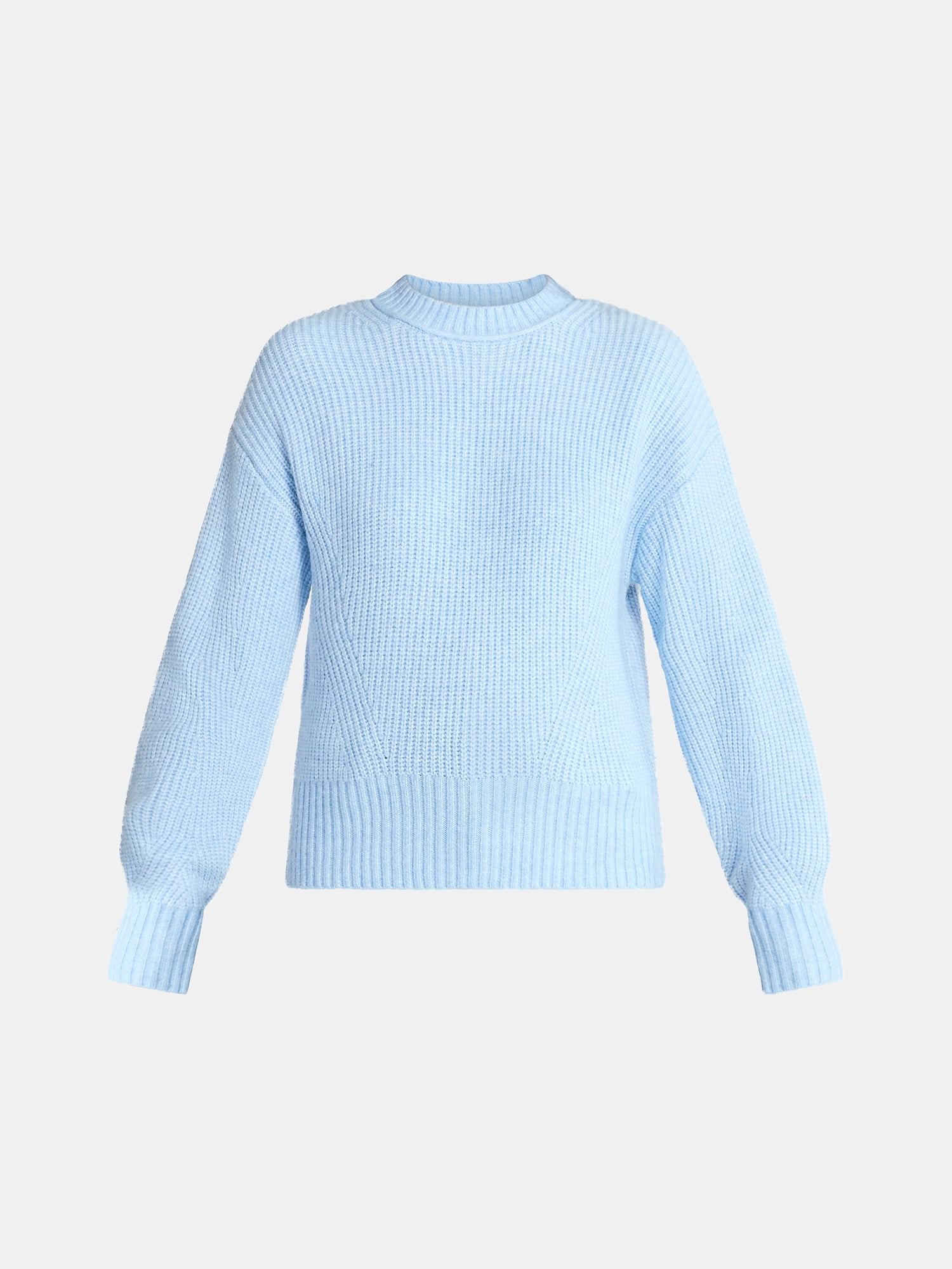 Time and Tru Women's Shaker Stitch Mock Neck Sweater, Midweight, Sizes XS-XXXL