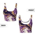 thumbnail image 5 of Picia Purple Gold Marble Swirls Sports Bra for Women,Padded Strappy Sports Bras Medium Support Yoga Bra with Removable Cups,Running Yoga Bra-XX-Large, 5 of 9