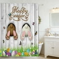 thumbnail image 6 of Easter Bunny Shower Curtain Cute Rabbits Colorful Floral Bathroom Shower Curtain Happy Easter Fabric Shower Curtain Bathtub Decor with 12 Hooks 70X 47Inches, 6 of 6